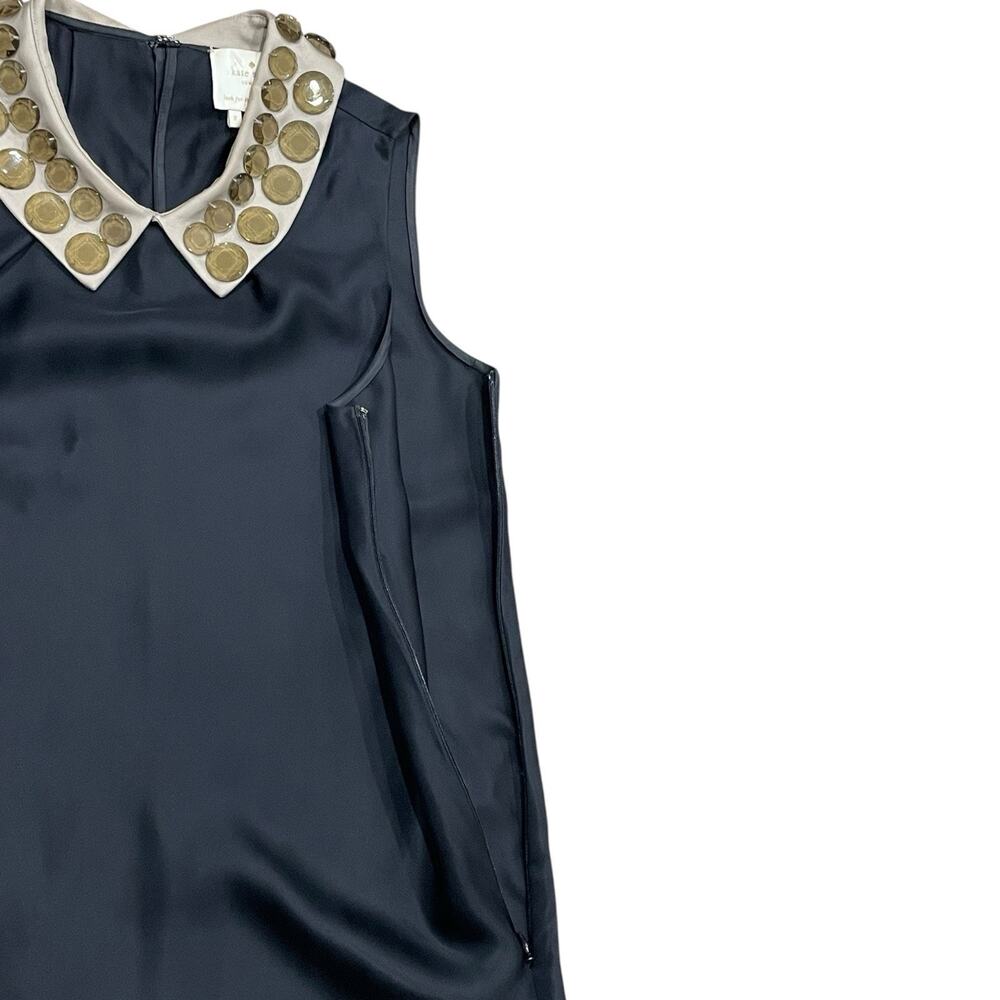 KATE SPADE Size 2 Harlow Jeweled Peter Pan Collar Sleeveless Shift Dress *READ* - Picture 9 of 9